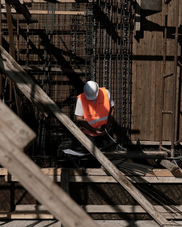Tradesperson working on site